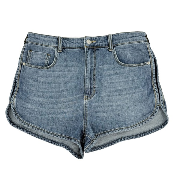 Anthropologie Pilcro High Rise Track Short Shape Jean Shorts Size 31 - Picture 1 of 15